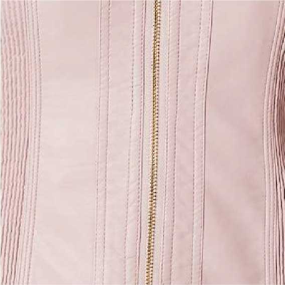 Pink | Zip Front Faux Leather Jacket