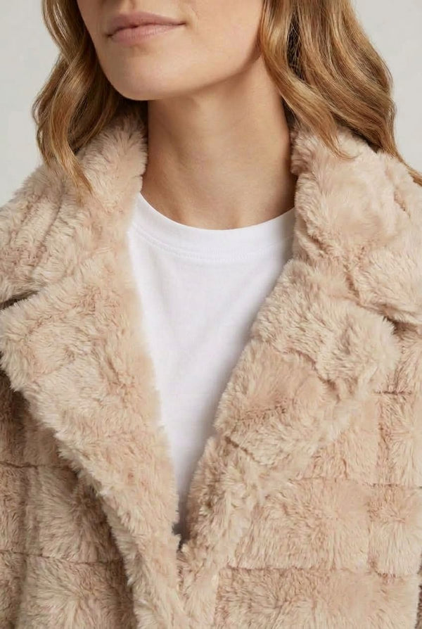 Beige | Faux Fur Cropped Jacket