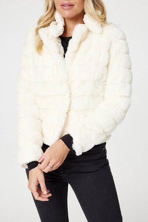 Cream | Faux Fur Cropped Jacket