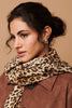 Brown | Animal Printed Relaxed Shawl Scarf
