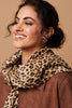 Brown | Animal Printed Relaxed Shawl Scarf
