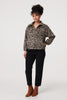 Beige | Animal Print Flannel Shirt Jacket
