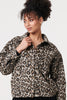 Beige | Animal Print Flannel Shirt Jacket

