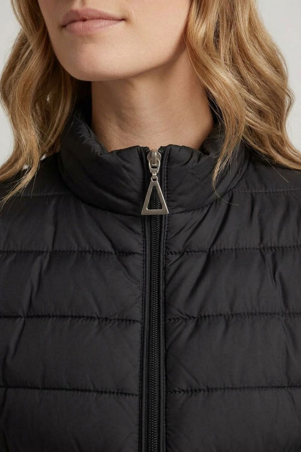 Black | High Neck Zip-Up Padded Puffer Jacket