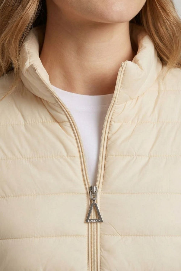 White | High Neck Zip-Up Padded Puffer Jacket