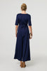 Navy | 1/2 Sleeve Wrap Waist Wide Leg Jumpsuit
