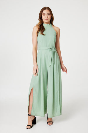 Sage | High Neck Split Leg Jumpsuit