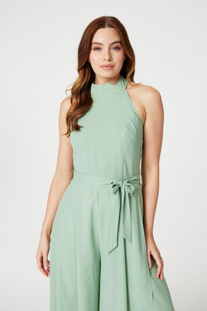 Sage | High Neck Split Leg Jumpsuit