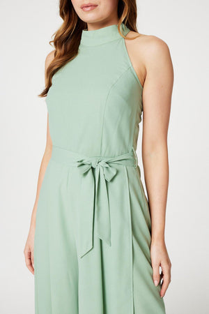 Sage | High Neck Split Leg Jumpsuit