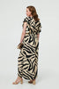 Cream | Zebra Print Frilled Cap Sleeve Jumpsuit
