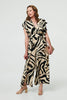 Cream | Zebra Print Frilled Cap Sleeve Jumpsuit
