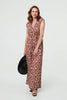 Red | Geo Print Sleeveless Tie Waist Jumpsuit
