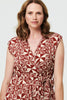 Red | Geo Print Sleeveless Tie Waist Jumpsuit
