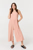 Pink | Relaxed Sleeveless Wide Crop Jumpsuit
