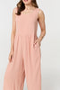Pink | Relaxed Sleeveless Wide Crop Jumpsuit
