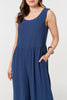 Indigo | Relaxed Sleeveless Wide Crop Jumpsuit
