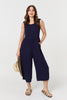Navy | Relaxed Sleeveless Wide Crop Jumpsuit
