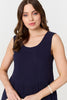 Navy | Relaxed Sleeveless Wide Crop Jumpsuit
