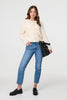 Cream | Textured Knit Metallic Button Cardigan
