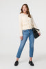 Cream | Textured Knit Metallic Button Cardigan
