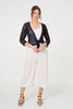 Black | Crochet Open Knit Waterfall Cardigan
