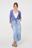 Blue | Crochet Open Knit Waterfall Cardigan
