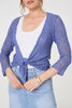 Blue | Crochet Open Knit Waterfall Cardigan
