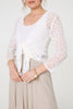 White | Crochet Open Knit Waterfall Cardigan

