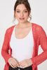Coral | Crochet Knit Longline Waterfall Cardigan
