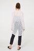 White | Crochet Knit Longline Waterfall Cardigan
