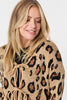 Brown | Animal Print Tie Front Cardigan
