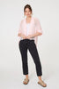 Pink | Crochet Knit Texture Waterfall Cardigan

