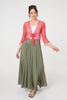 Coral | Sheer 3/4 Sleeve Open Front Cardigan
