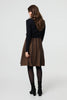 Tan | Chevron Print Fit & Flare Knit Dress

