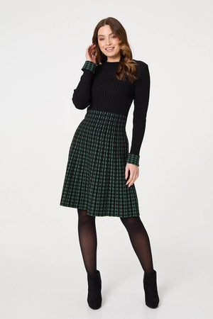 Green | Printed Colour Block Knit Dress