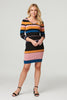 Black | Striped 3/4 Sleeve Knit Dress