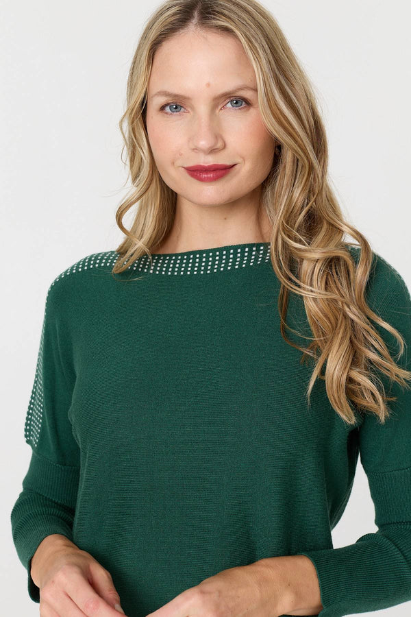 Green | Geo Print Long Sleeve Short Jumper Dress
