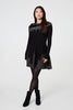 Black | Printed Knit Dress With Removable Rollneck

