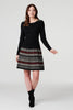 Black | Nordic Print Skater Dress with Scarf