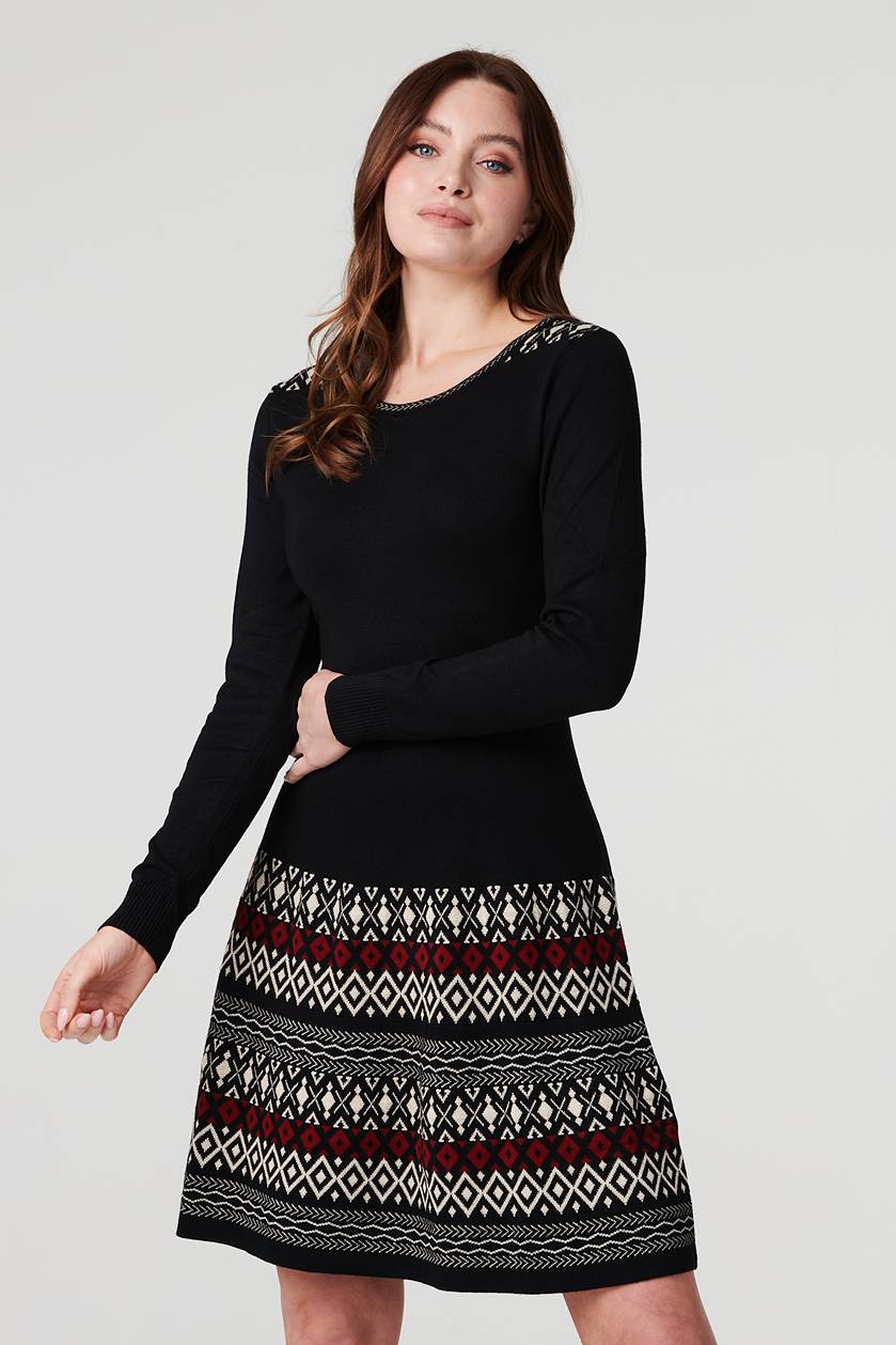 Christmas print skater clearance dress