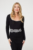 Black | Belt Detail Knee Length Bodycon Dress
