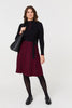 Black | Checked Pleated Knee Length Jumper Dress
