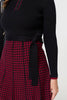 Black | Checked Pleated Knee Length Jumper Dress
