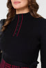 Black | Checked Pleated Knee Length Jumper Dress
