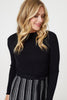 Black | Printed Tie Waist Pleated Midi Jumper Dress
