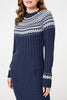 Navy | Nordic Print High Neck Jumper Dress