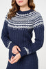 Navy | Nordic Print High Neck Jumper Dress