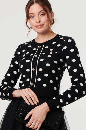 Black | Polka Dot Semi Sheer Mesh Midi Dress
