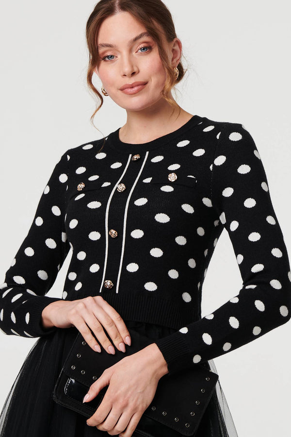 Black | Polka Dot Semi Sheer Mesh Midi Dress