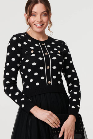 Black | Polka Dot Semi Sheer Mesh Midi Dress